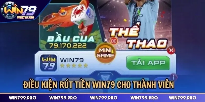 Điều kiện rút tiền WIN79 cho anh em